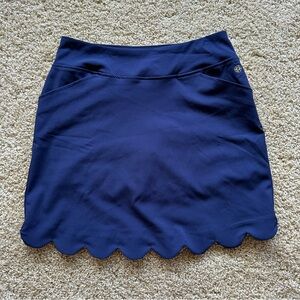 Lilly Pulitzer Luxletic Monica Scallop Skort Navy Golf Tennis Athletic Womens 4